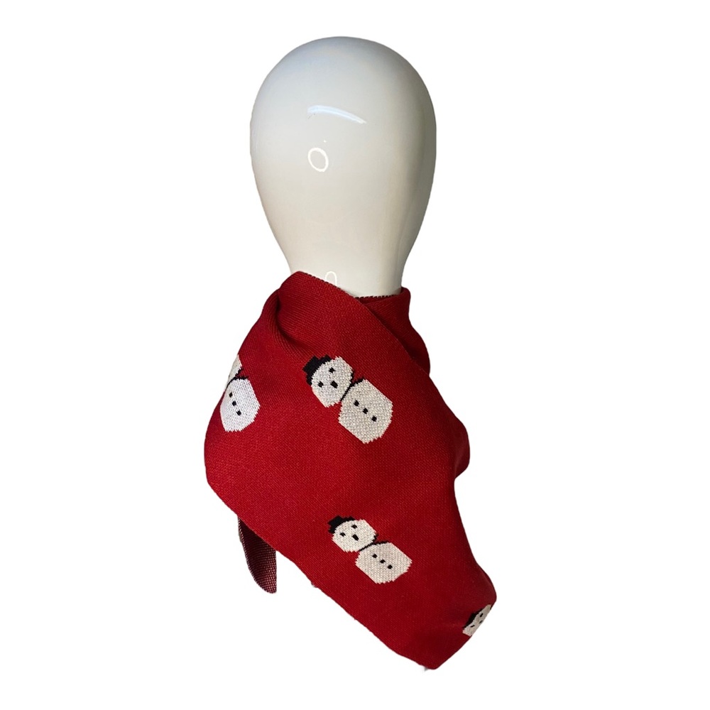 Charlie's Snowman Red with Green Pompoms 100% Acrylic Neck Scarf 66" x 8.5"